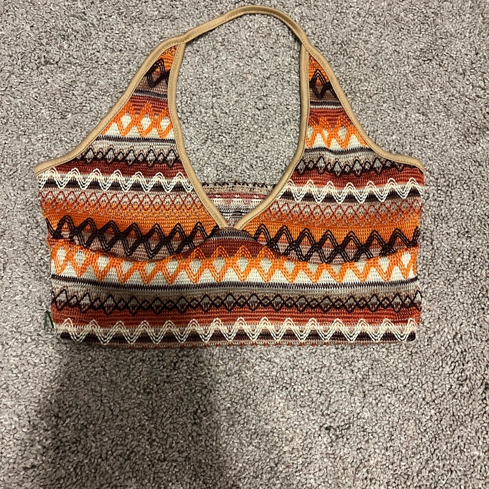 Multicolor Patterned Halter Top